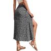 imageAvanova Womens Boho Leopard Print Thigh High Waist A Line Split Midi SkirtBlack