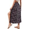 imageAvanova Womens Boho Leopard Print Thigh High Waist A Line Split Midi SkirtBlack Floral