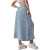 imageAvanova Womens Boho Leopard Print Thigh High Waist A Line Split Midi SkirtBlue