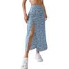 imageAvanova Womens Boho Leopard Print Thigh High Waist A Line Split Midi SkirtBlue