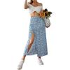 imageAvanova Womens Boho Leopard Print Thigh High Waist A Line Split Midi SkirtBlue