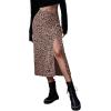 imageAvanova Womens Boho Leopard Print Thigh High Waist A Line Split Midi SkirtBrown