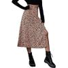imageAvanova Womens Boho Leopard Print Thigh High Waist A Line Split Midi SkirtBrown