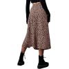 imageAvanova Womens Boho Leopard Print Thigh High Waist A Line Split Midi SkirtBrown