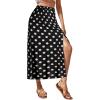imageAvanova Womens Boho Leopard Print Thigh High Waist A Line Split Midi SkirtDot Black