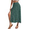imageAvanova Womens Boho Leopard Print Thigh High Waist A Line Split Midi SkirtDot Green