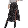 imageAvanova Womens Boho Leopard Print Thigh High Waist A Line Split Midi SkirtFloral Black 02
