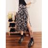imageAvanova Womens Boho Leopard Print Thigh High Waist A Line Split Midi SkirtFloral Black