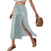 imageAvanova Womens Boho Leopard Print Thigh High Waist A Line Split Midi SkirtFloral Green D