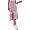 imageAvanova Womens Boho Leopard Print Thigh High Waist A Line Split Midi SkirtFloral Pink B