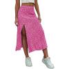 imageAvanova Womens Boho Leopard Print Thigh High Waist A Line Split Midi SkirtFloral Red a