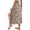 imageAvanova Womens Boho Leopard Print Thigh High Waist A Line Split Midi SkirtKhaki Leopard