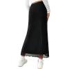 imageAvanova Womens Mesh Slit Split Long Skirts High Waisted Sexy Summer Maxi SkirtsBlack