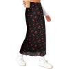 imageAvanova Womens Mesh Slit Split Long Skirts High Waisted Sexy Summer Maxi SkirtsBlack Cherry