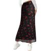 imageAvanova Womens Mesh Slit Split Long Skirts High Waisted Sexy Summer Maxi SkirtsBlack Cherry