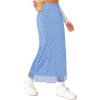 imageAvanova Womens Mesh Slit Split Long Skirts High Waisted Sexy Summer Maxi SkirtsBlue Floral