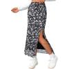 imageAvanova Womens Mesh Slit Split Long Skirts High Waisted Sexy Summer Maxi SkirtsFloral Black
