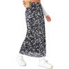 imageAvanova Womens Mesh Slit Split Long Skirts High Waisted Sexy Summer Maxi SkirtsFloral Black