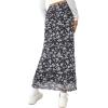 imageAvanova Womens Mesh Slit Split Long Skirts High Waisted Sexy Summer Maxi SkirtsFloral Black