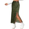 imageAvanova Womens Mesh Slit Split Long Skirts High Waisted Sexy Summer Maxi SkirtsGreen Floral