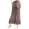 imageAvanova Womens Mesh Slit Split Long Skirts High Waisted Sexy Summer Maxi SkirtsKhaki Leopard
