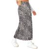 imageAvanova Womens Mesh Slit Split Long Skirts High Waisted Sexy Summer Maxi SkirtsLeopard Brown