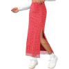 imageAvanova Womens Mesh Slit Split Long Skirts High Waisted Sexy Summer Maxi SkirtsRed Floral