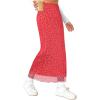 imageAvanova Womens Mesh Slit Split Long Skirts High Waisted Sexy Summer Maxi SkirtsRed Floral