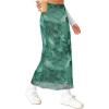 imageAvanova Womens Mesh Slit Split Long Skirts High Waisted Sexy Summer Maxi SkirtsTie Dye Green