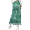 imageAvanova Womens Mesh Slit Split Long Skirts High Waisted Sexy Summer Maxi SkirtsTie Dye Green