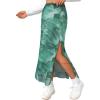 imageAvanova Womens Mesh Slit Split Long Skirts High Waisted Sexy Summer Maxi SkirtsTie Dye Green