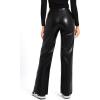 imageBlack Faux Leather Pants for Women High Waisted Flare Leggings Straight Wide Leg Pleather Pants with PocketsA1 Wide Leg Leather Pants Black