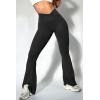 imageBootcut Flare Leggings for Women Tummy Control High Waist Crossover Scrunch Butt Leggings Wide Leg Yoga Pants Black01b0 Scrunch Butt Black