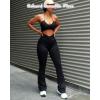 imageBootcut Flare Leggings for Women Tummy Control High Waist Crossover Scrunch Butt Leggings Wide Leg Yoga Pants Black01b0 Scrunch Butt Black