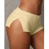 imageLow Rise Booty Shorts Micro Mini Pajamas Shorts for Women Cute Boy Short Side Slit Ruched Lounge Pj BottomsCream Yellow