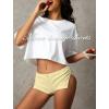 imageLow Rise Booty Shorts Micro Mini Pajamas Shorts for Women Cute Boy Short Side Slit Ruched Lounge Pj BottomsCream Yellow