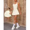 imageTwo Piece Tennis Skirt Sets for Women 2 Piece Mini Skirt Set Pickleball Outfit Golf Skort Athletic Short SkirtCream Beige