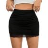 imageAvanova Women Mesh Bodycon Mini Skirt High Waist Ruched Summer Short SkirtBlack