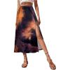 imageAvanova Womens Boho Leopard Print Thigh High Waist A Line Split Midi SkirtTie Dye Purple