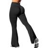 imageBootcut Flare Leggings for Women Tummy Control High Waist Crossover Scrunch Butt Leggings Wide Leg Yoga Pants Black01b0 Scrunch Butt Black