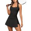 imageTwo Piece Tennis Skirt Sets for Women 2 Piece Mini Skirt Set Pickleball Outfit Golf Skort Athletic Short SkirtBlack