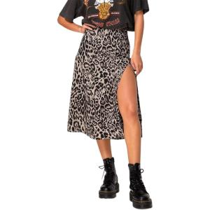 imageAvanova Womens Boho Leopard Print Thigh High Waist A Line Split Midi SkirtA Grey