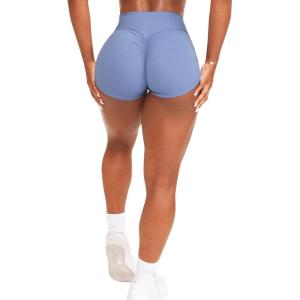 imageScrunch Butt Gym Shorts High Waisted Workout Biker Shorts Running Athletic Booty Shorts for Women Black2 Blue