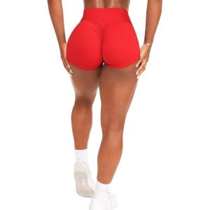 imageScrunch Butt Gym Shorts High Waisted Workout Biker Shorts Running Athletic Booty Shorts for Women Black2 Fire Red