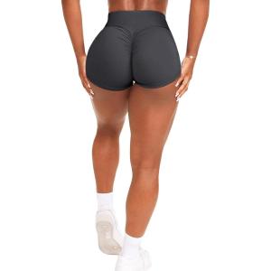 imageScrunch Butt Gym Shorts High Waisted Workout Biker Shorts Running Athletic Booty Shorts for Women Black2 Grey