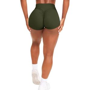 imageScrunch Butt Gym Shorts High Waisted Workout Biker Shorts Running Athletic Booty Shorts for Women Black2 Olive Green