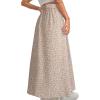 imageAvanova Women Boho Floral Slit Maxi Skirt Split Thigh High Waisted Long Sexy SkirtApricot