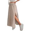 imageAvanova Women Boho Floral Slit Maxi Skirt Split Thigh High Waisted Long Sexy SkirtApricot