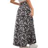 imageAvanova Women Boho Floral Slit Maxi Skirt Split Thigh High Waisted Long Sexy SkirtBlack B