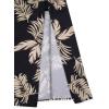 imageAvanova Women Boho Floral Slit Maxi Skirt Split Thigh High Waisted Long Sexy SkirtBlack Brown